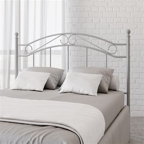 mainstay metal and twill fabric headboard|DHP Full/Queen Adjustable Metal Headboard with .